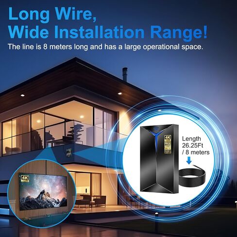 2026 Upgraded TV Antenna Indoor Outdoor for Local Channels | 3800+ Miles Long Range for Local Channels, with Amplified Signal Booster, Supports 8K 4K 1080P HD, with 26ft Coaxial Cable in Saudi Arabia