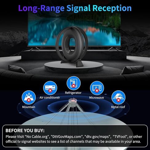 TV Antenna Indoor for Smart TV 2026 Digital TV Antenna for Local Channels | 3600+ Miles Long Range Reception with Amplifier, Supports 4K 8K 1080P and Older TVs in Saudi Arabia