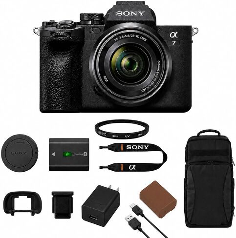 Sony Alpha a7 IV Full Frame Mirrorless Interchangeable Lens Digital 4K Camera, Black - Bundle with Extra Battery, Camera Backpack, Sony 1 Year Limited Warranty in Saudi Arabia
