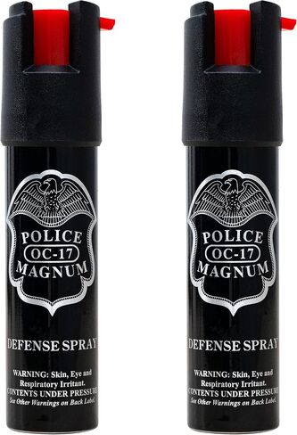Police Magnum Compact Pepper Spray Self Defense- Tactical Maximum Heat Strength OC- Small Discreet Carry Canister- Made in The USA- 2 Pack 3/4oz TL in Saudi Arabia