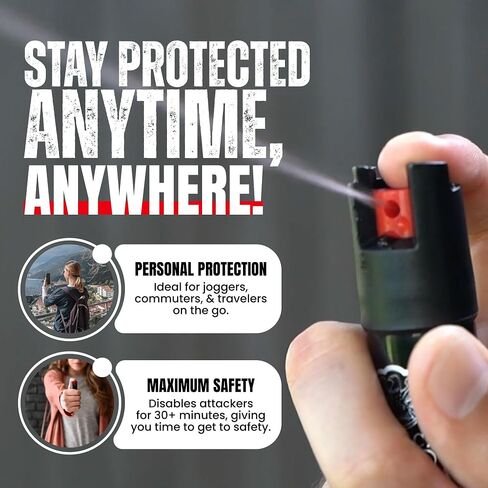 Police Magnum Compact Pepper Spray Self Defense- Tactical Maximum Heat Strength OC- Small Discreet Carry Canister- Made in The USA- 2 Pack 3/4oz TL in Saudi Arabia