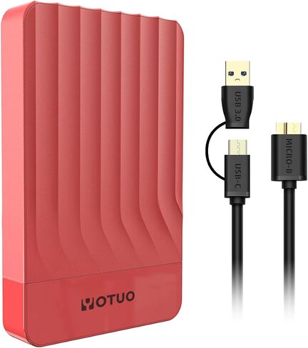 YOTUO 1TB External Hard Drive, Portable Storage Expansion HDD, USB 3.0 & USB-C for PC, Mac, Desktop, Laptop, Smartphone, PS4, Xbox One, Xbox 360, Office & Game, Black in Kuwait