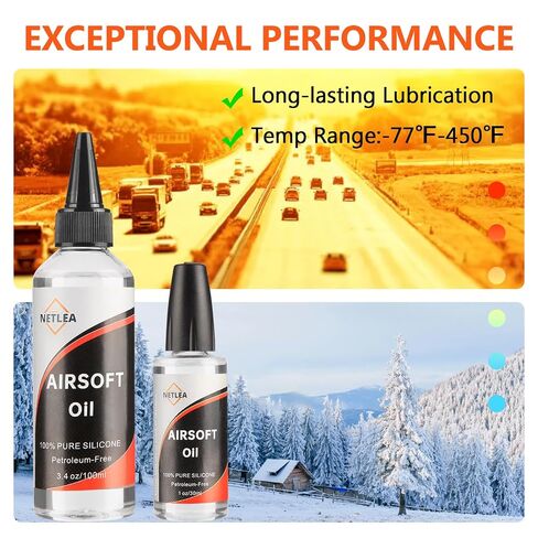 Airsoft Silicone Oil 4.4oz – Chamber Lube with Needle Oiler | 100% pure silicone lube.Needle oiler for precision.For airsoft chambers,airguns & pistons.Reduces friction.Protects seals in Saudi Arabia