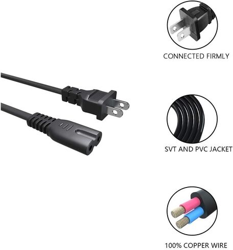 Printer Power Cord Compatible with Canon PIXMA MX MG Series | UL Listed 2 Prong Power Cable Replacement, 6Ft Long in Saudi Arabia