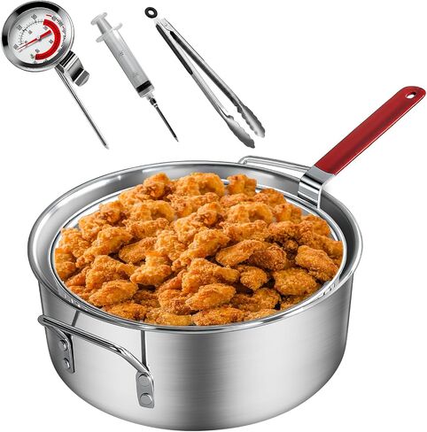 Veralune 10QT Deep Fryer Pot with Basket, Grade Outdoor Fryer | suitable for 4–6 people, perfect for seafood, chicken and French fries. in Saudi Arabia