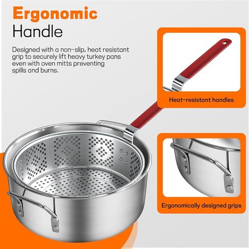 Veralune 10QT Deep Fryer Pot with Basket, Grade Outdoor Fryer | suitable for 4–6 people, perfect for seafood, chicken and French fries. in Saudi Arabia