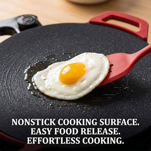 Electric Indoor Grill Nonstick, 14" Round Electric Griddle with Adjustable Temperature Control,for Pan Searing Steaks, Breakfast, BBQ & Family Meals, Bonus Spatula,Oil Brush & Food Tongs in Saudi Arabia