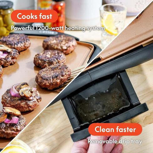 bella Electric 10.5"x20" Ceramic Non-Toxic, Titanium Griddle, Copper/Black in Saudi Arabia