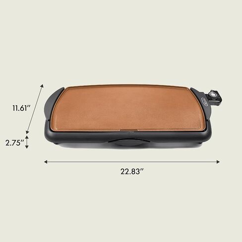 bella Electric 10.5"x20" Ceramic Non-Toxic, Titanium Griddle, Copper/Black in Saudi Arabia