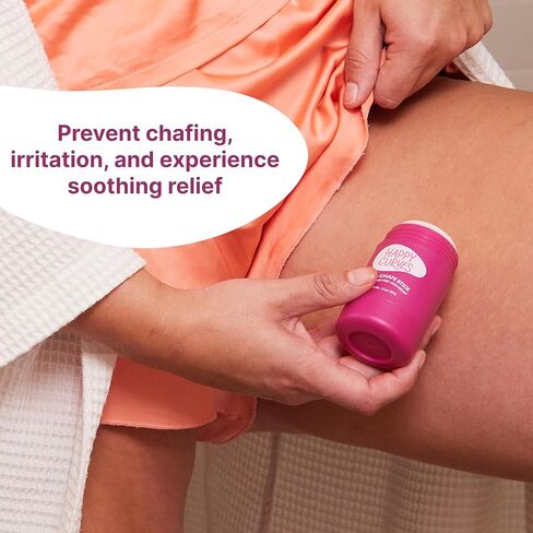 HAPPY CURVES Anti-Chafe Stick - Chafing and Friction Defense for Women, Ideal for Thighs, Underarms and More - Thigh Rub Protector and Chafing Balm, Perfect for Active, Non-Active Women (1 Pack) in Saudi Arabia