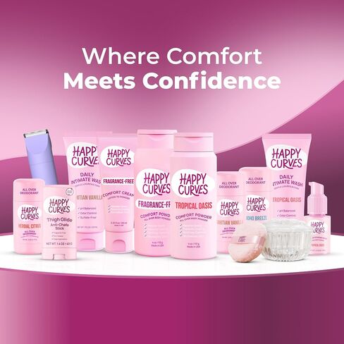 HAPPY CURVES Anti-Chafe Stick - Chafing and Friction Defense for Women, Ideal for Thighs, Underarms and More - Thigh Rub Protector and Chafing Balm, Perfect for Active, Non-Active Women (1 Pack) in Saudi Arabia