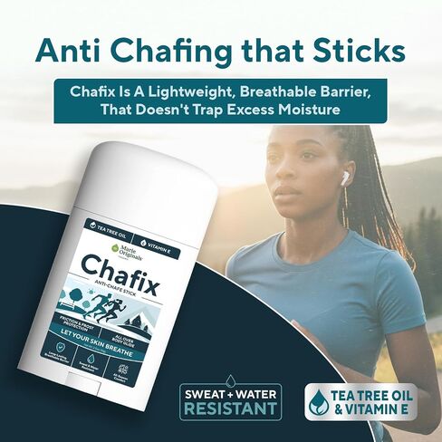 Marie Originals Chafix Anti Chafing Stick | Plant-Derived Body Glide, 2pack | Anti-chafe stick for thighs, underarms, groin and feet; plant-derived, non-greasy body glide with no white residue in Saudi Arabia
