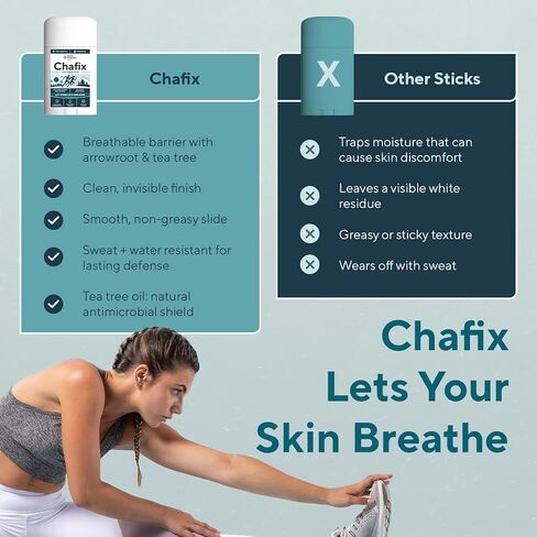 Marie Originals Chafix Anti Chafing Stick | Plant-Derived Body Glide, 2pack | Anti-chafe stick for thighs, underarms, groin and feet; plant-derived, non-greasy body glide with no white residue in Saudi Arabia
