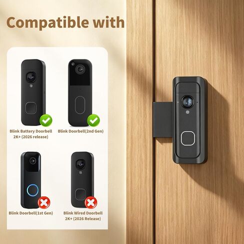 Anti-Theft Blink Doorbell Mount for Blink Battery Doorbell 2K+, No Drill Doorbell Holder for Apartment Door, Bracket Accessories for Home, Not for Security Door in Saudi Arabia