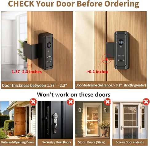 Anti-Theft Blink Doorbell Mount for Blink Battery Doorbell 2K+, No Drill Doorbell Holder for Apartment Door, Bracket Accessories for Home, Not for Security Door in Saudi Arabia
