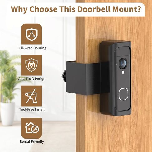 Anti-Theft Blink Doorbell Mount for Blink Battery Doorbell 2K+, No Drill Doorbell Holder for Apartment Door, Bracket Accessories for Home, Not for Security Door in Saudi Arabia