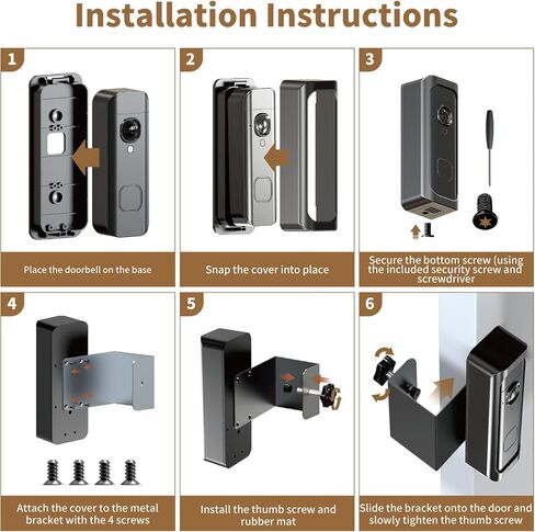 Anti-Theft Blink Doorbell Mount for Blink Battery Doorbell 2K+, No Drill Doorbell Holder for Apartment Door, Bracket Accessories for Home, Not for Security Door in Saudi Arabia
