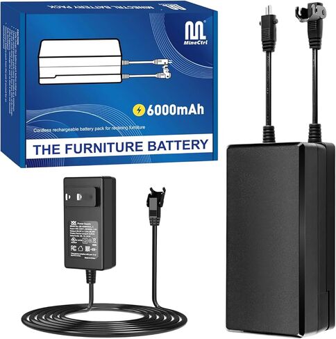 6000mAh Universal Battery Pack for Reclining Furniture | Zero Standby Power, LED Display, 2-Pin Connector, Cordless, Compatible with Power Recliner, Sofa and Sectional in Kuwait