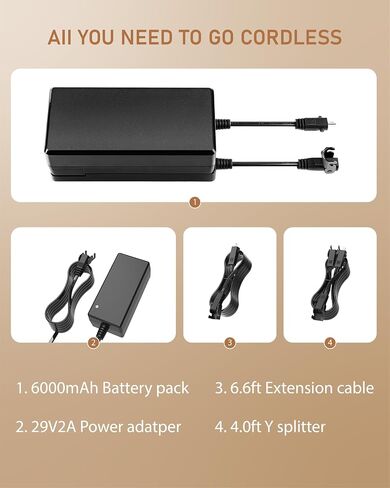6000mAh Universal Battery Pack for Reclining Furniture | Zero Standby Power, LED Display, 2-Pin Connector, Cordless, Compatible with Power Recliner, Sofa and Sectional in Kuwait
