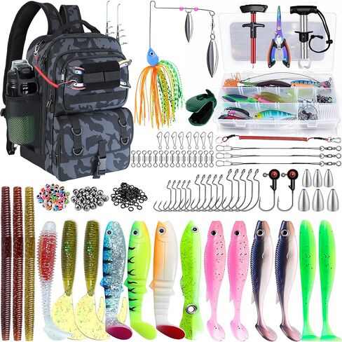 Fishing Backpack with Tackle Boxes,Fishing Sling Tackle Bag with Rod Holder Waterproof Fishing Bag with Fishing Gear, Fishing Gifts for Men Women Gear Combo Kit,Camouflage Black in Saudi Arabia