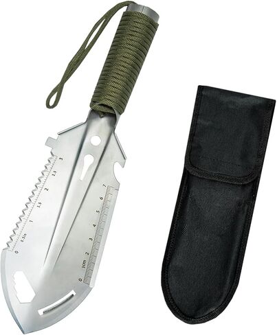 Samll Survival Shovel, 9 in 1 Mini Camping Shovel, Ultralight Backpacking Trowel Shovel, Backpacking Gear for Hiking, Camping and Survival Bag (Black) in Saudi Arabia