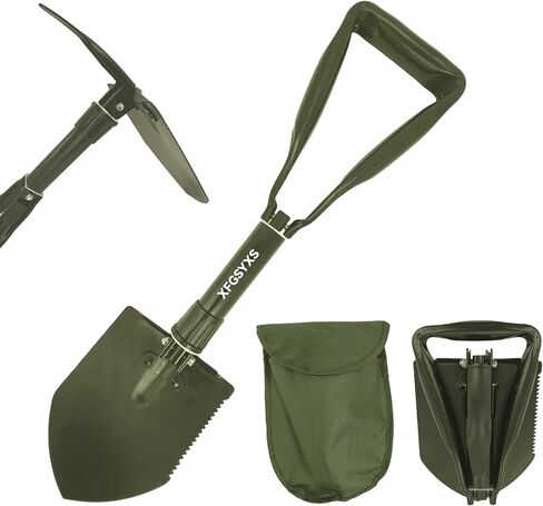 Mini Folding Camping Shovel, Lightweight Portable Small Tactical Survival Shovel, High Carbon Steel Military Shovel Entrenching Tool for Outdoor, Hiking, Digging, Backpacking, Car Emergency, Off Road in Kuwait