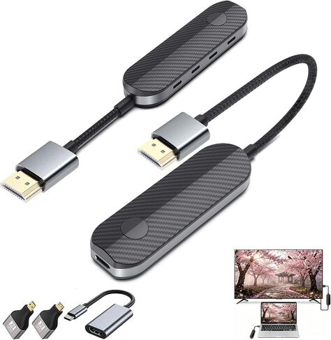 iShare Pro 2026 Wireless HDMI Transmitter and Receiver Kit, 1080P HD Wireless HDMI Kit for iPhone15/16/17 iPad MacBook, HDCP 2.2 for Netflix Disney+, TikTok Viral for Lag-Free Gaming & Home Theater in Saudi Arabia