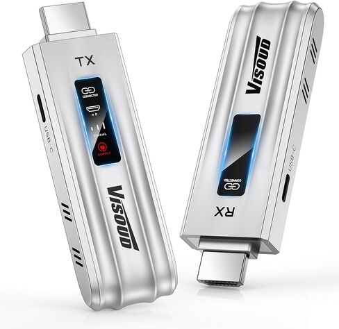 2026 Upgraded Wireless HDMI Transmitter and Receiver, 328FT/100M, Wireless HDMI 4K Decode 1080P@60Hz Output Zero Latency, Plug&Play Dual-Band 5.8+2.4G Video and Audio for PC/Laptop/TV/Monitor in Saudi Arabia