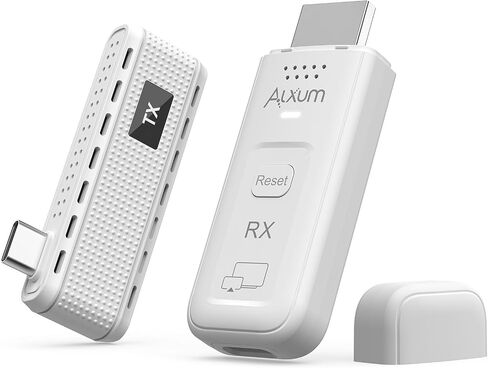 Alxum USB-C Wireless HDMI Transmitter & Receiver, 2-in-1 Kit: Plug & Play & AirPlay/Miracast Casting, 165ft/50m, 4K Decode 1080P@60Hz Output, 5G+2.4G for Laptop/Phone/Tablet to Monitor/Projector/TV in Saudi Arabia