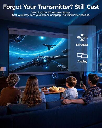 Alxum USB-C Wireless HDMI Transmitter & Receiver, 2-in-1 Kit: Plug & Play & AirPlay/Miracast Casting, 165ft/50m, 4K Decode 1080P@60Hz Output, 5G+2.4G for Laptop/Phone/Tablet to Monitor/Projector/TV in Saudi Arabia