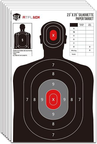 ATFLBOX Silhouette Paper Target for The Range, 23X35 inch Target Paper for Indoor and Outdoor Use, Suitable for Handguns, Pistols, Rifles, Airguns, Pellet Gun, BB Guns in Saudi Arabia