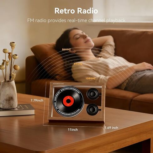 Retro CD Player Bluetooth 5.4 Speaker for Home Office Wall & Desktop Mount | FM Radio, Gifts for Men, TF Card Support, 5000mAh Battery, LED Night Light, Built-in Mic, Remote Control, Dual Speakers in Saudi Arabia