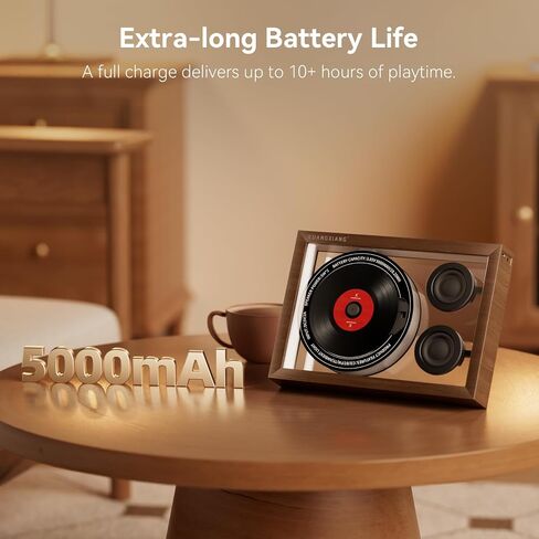 Retro CD Player Bluetooth 5.4 Speaker for Home Office Wall & Desktop Mount | FM Radio, Gifts for Men, TF Card Support, 5000mAh Battery, LED Night Light, Built-in Mic, Remote Control, Dual Speakers in Saudi Arabia