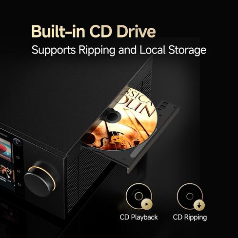 DMP-K8 Plus Audio Streamer,DAC,AMP,HiFi CD Player,AI Music Player,8GDDR4+64GeMMC,Supports Dual Solid-State Drives,4X ESS9039Q2M DAC,WIFI6,Airplay,DLNA,768kHz/32bit,DSD512,Parametric EQ,Spectrums in Saudi Arabia
