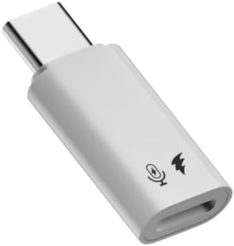 Lightning Female to USB-C Male OTG Audio& Charging Adapter | 2-in-1 Adapter, Type-C Female to Lightning Male, Audio & Charging Converter, For Apple Lavalier Mic, Sound Card,1Pack in Kuwait