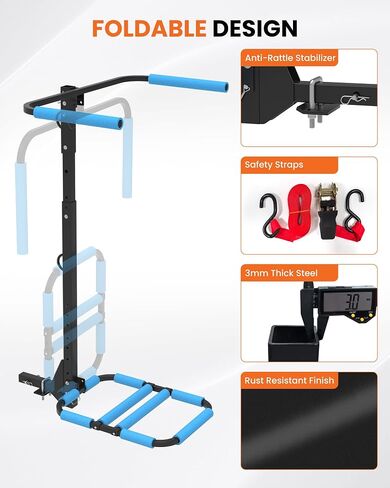 Upgraded RV Hitch Mount Kayak Rack for 2 Kayaks up to 12 FT | 300 lbs Capacity,Adjustable Height and Base,Foldable Storage,2'' Hitch Receiver,Vertical Carrier for RV, Truck, SUV in Saudi Arabia