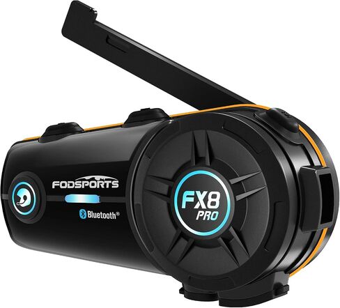 Fodsports FX8 PRO Motorcycle Bluetooth Intercom, 10-Rider Group Helmet Communication System, Music Sharing, Universal Wireless Interphone（APP/Waterproof/Stereo Music/GPS/2 Mics） (Double Pack) in Kuwait