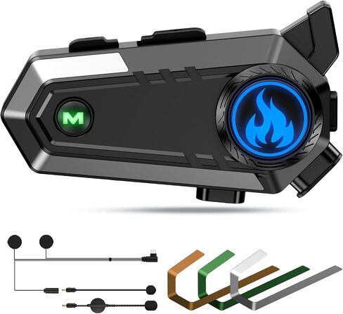 C9 Motorcycle Helmet Bluetooth Headset, V5.4 Helmet Speakers with 2 Type Mics, 2-Way Intercom/Music Sharing/IPX6 Waterproof/Intelligent Noise for Ski/Dirtbike/Snowmobile, Helmet Accessories in Saudi Arabia