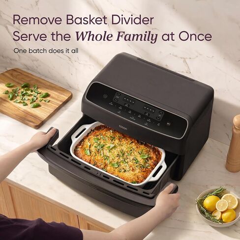 Cosori TWINFRY 9 QT Double Air Fryer, Removable Divider, PFAS-Free Ceramic | Dual 4.5Qt & Full 9Qt, Two Ways to Cook, 6-in-1, Independent Cooking, Match&Sync, Dishwasher-Safe, Countertop Friendly in Saudi Arabia