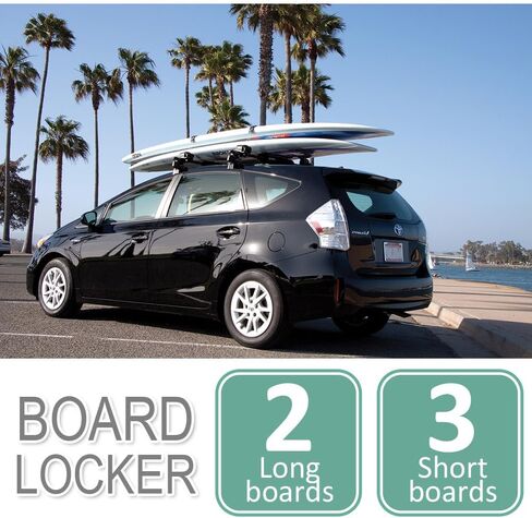 INNO Racks - Locking Surfboard Roof Rack - Water Sport Car Top Mount, Silver, 3 Shortboard/2 Longboard Capacity (INA744) in Saudi Arabia