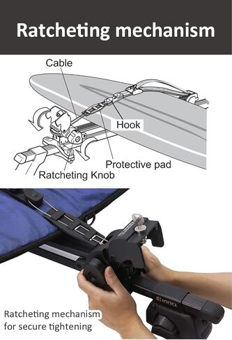 INNO Racks - Locking Surfboard Roof Rack - Water Sport Car Top Mount, Silver, 3 Shortboard/2 Longboard Capacity (INA744) in Saudi Arabia
