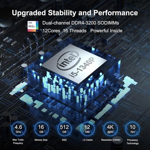 ASUS NUC 13 Pro، Intel NUC 13 Pro NUC13ANHi5 كمبيوتر صغير، ذاكرة الوصول العشوائي 16 جيجابايت، 512 جيجابايت SSD | جهاز كمبيوتر NUC 13 متعدد الاستخدامات مع معالج Core i5-1340 (12Core وما يصل إلى 4.6 جيجا هرتز، Intel Iris Xe Graphics)، يدعم 4K/WiFi6E/BT5.3/W in Kuwait