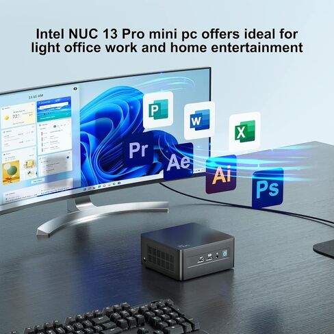 ASUS NUC 13 Pro، Intel NUC 13 Pro NUC13ANHi5 كمبيوتر صغير، ذاكرة الوصول العشوائي 16 جيجابايت، 512 جيجابايت SSD | جهاز كمبيوتر NUC 13 متعدد الاستخدامات مع معالج Core i5-1340 (12Core وما يصل إلى 4.6 جيجا هرتز، Intel Iris Xe Graphics)، يدعم 4K/WiFi6E/BT5.3/W in Kuwait