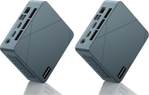 BOSGAME E2 Mini PC, AMD Ryzen 5 3500U, 16GB DDR4 RAM 512GB NVMe SSD | Desktop Computer 4K Triple Display via Dual HDMI & USB-C, WiFi 5, BT 5.0, Small Form Factor Business Office PC in Kuwait