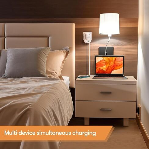 220V to 110V Voltage Converter US to Europe with 2 USB A 2 USB C Fast Charging, Power Converter for European Travel International Universal Travel Adapter for France Italy Germany Spain in Kuwait