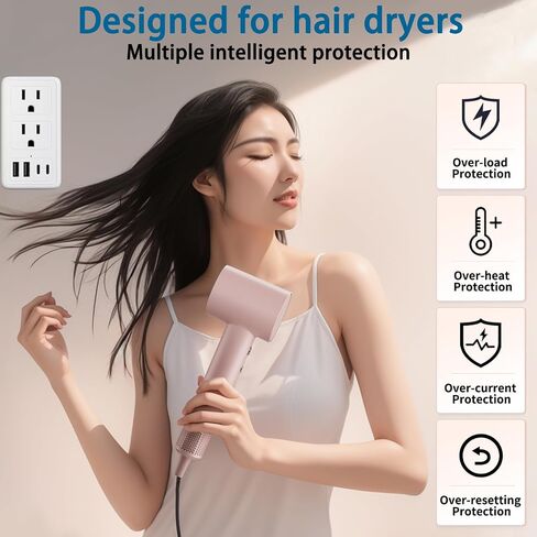 220V to 110V Voltage Converter US to Europe for Hair Dryer, Converter for European Travel (White) in Saudi Arabia