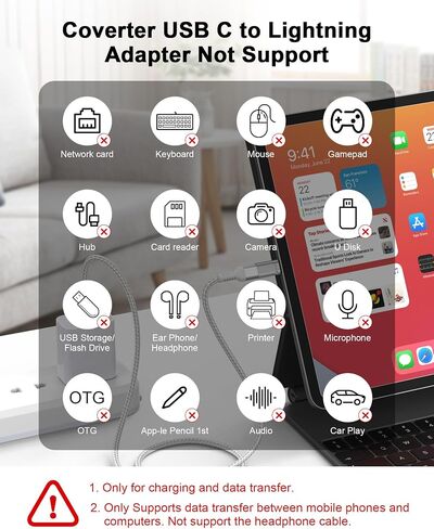 محول USB C إلى Lightning 4 عبوات، محول أنثى من النوع C إلى iPhone ذكر | دونجل شاحن USBC إلى iPhone لجهاز Apple 14 Pro Max 13 12 11 XS XR 8 Plus، iPad/iPod/AirPods - للشحن فقط، وليس للصوت/OTG in Kuwait