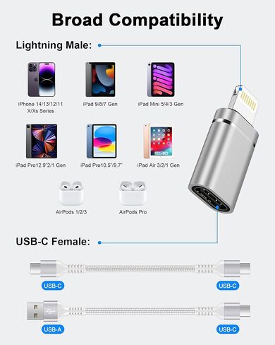 محول USB C إلى Lightning 4 عبوات، محول أنثى من النوع C إلى iPhone ذكر | دونجل شاحن USBC إلى iPhone لجهاز Apple 14 Pro Max 13 12 11 XS XR 8 Plus، iPad/iPod/AirPods - للشحن فقط، وليس للصوت/OTG in Kuwait