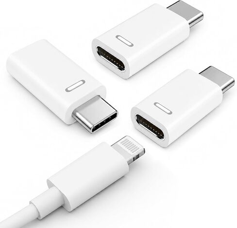 3-Pack Lightning Female to USB-C Male Adapter for iPhone 15/16/17 | Supports Charging and Data Transfer; Reuses Old Lightning Cables with USB-C Devices; Not for Audio or OTG. in Saudi Arabia