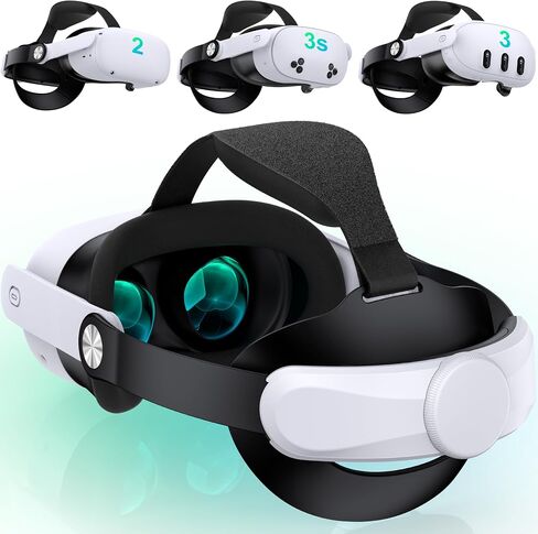 DXKK Head Straps for Meta Quest 3/Quest 3s/Quest 2 with Magnetic Battery- Balanced & Extend 3H Time, Adjustment Dials Enhanced Comfort VR Gaming Consoles in Saudi Arabia